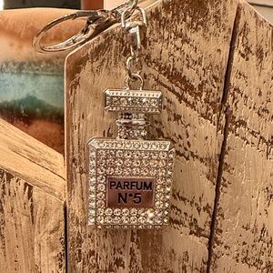 Sparkling Perfume Bottle Keychain